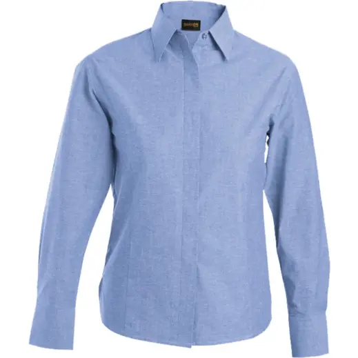 Sky Blue Oxford Blouse Long Sleeve Ladies